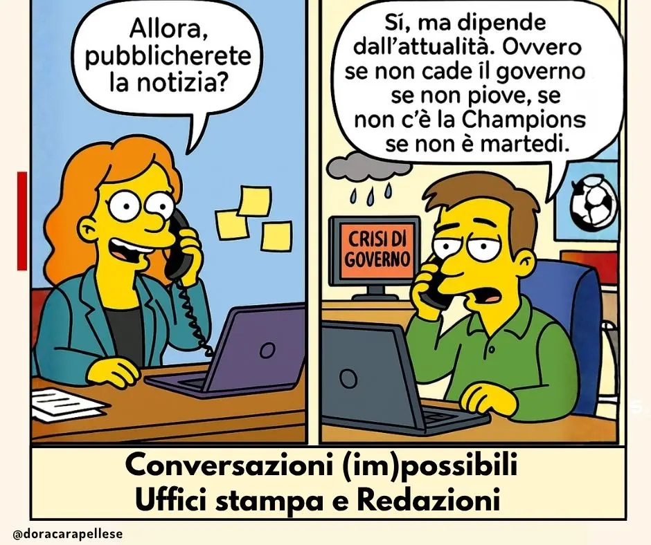 Inviare il comunicato al giornalista non è garanzia di pubblicazione da parte della redazione