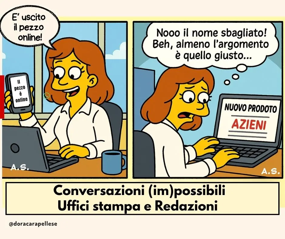 Può succedere che la notizia viene pubblicata ma risulta sbagliato il nome dell'azienda