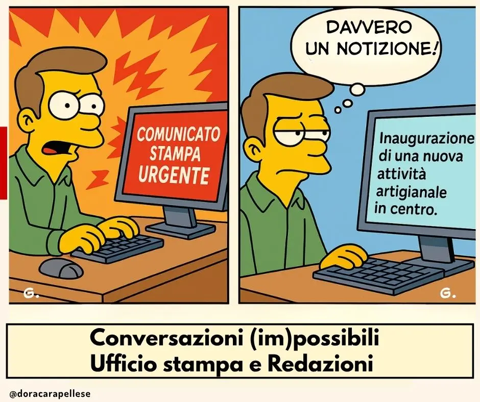 Un comunicato non deve mai avere la dicitura Urgente, potrebbe passare direttamente nel cestino del giornalista